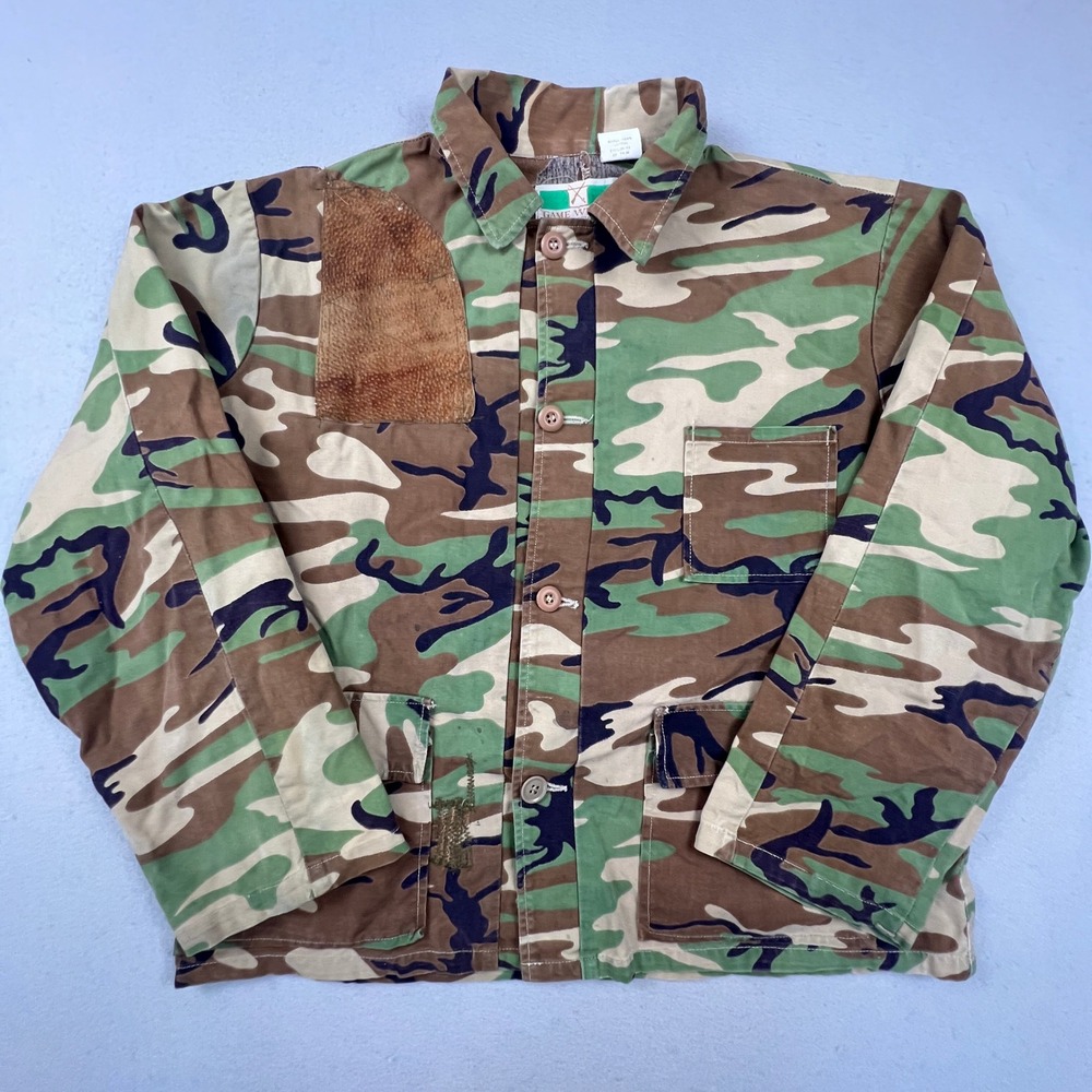 Game Winner Hunting Jacket Men XL Camo Shooting Patch Vintage Utility Field Coat